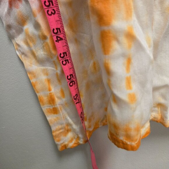 Raviya Tie-Dye Sleeveless Maxi Dress M Rayon Orange White Boho Style Beachy Vaca - Picture 2 of 8